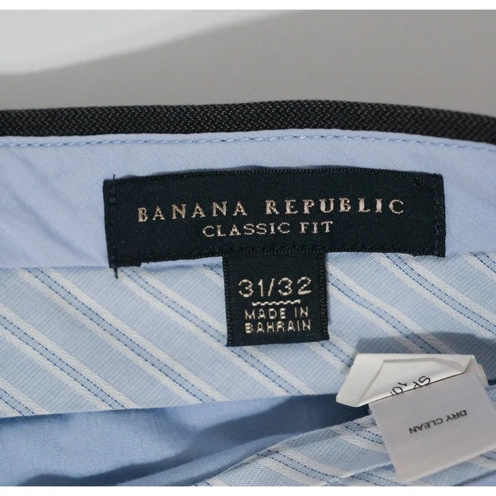 Banana Republic Pants Men 31 x 32 Dark Gray Classic Fit Chino Flat Front Cotton